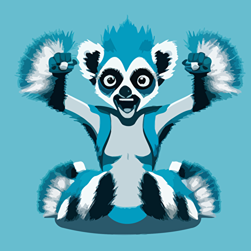 lemur as cheerleader vector