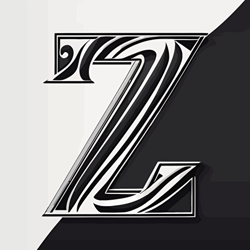 reate a lettermark of letters Z and Z for a fashion company, modern, vector,
