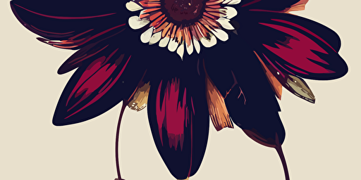 Foot crushes a flower, dark colors, style vector