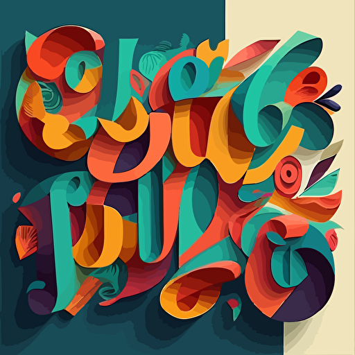 typografic composition, dynamique, design, colors, flat design, vectorized