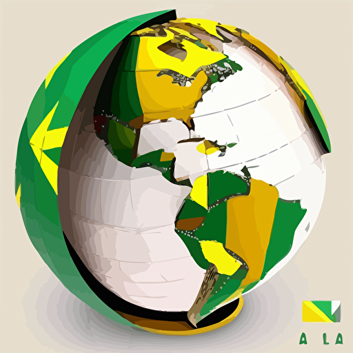 the globe with brazil highlighted, showing indicators in various parts of the map, without text, vector, zoom