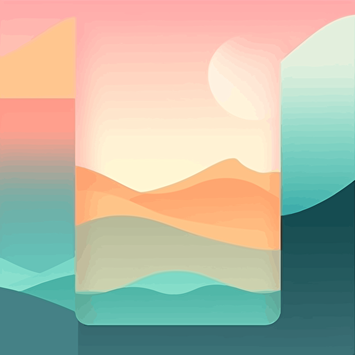 block pastel landscape gradient abstract modern miminalist vector style
