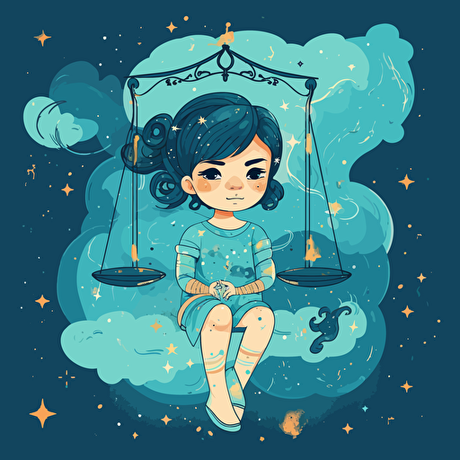 illustration, vector, child, zodiac, sign, libra, azure, 6144x6144