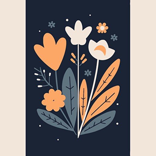 minimal cute floral flat vector design