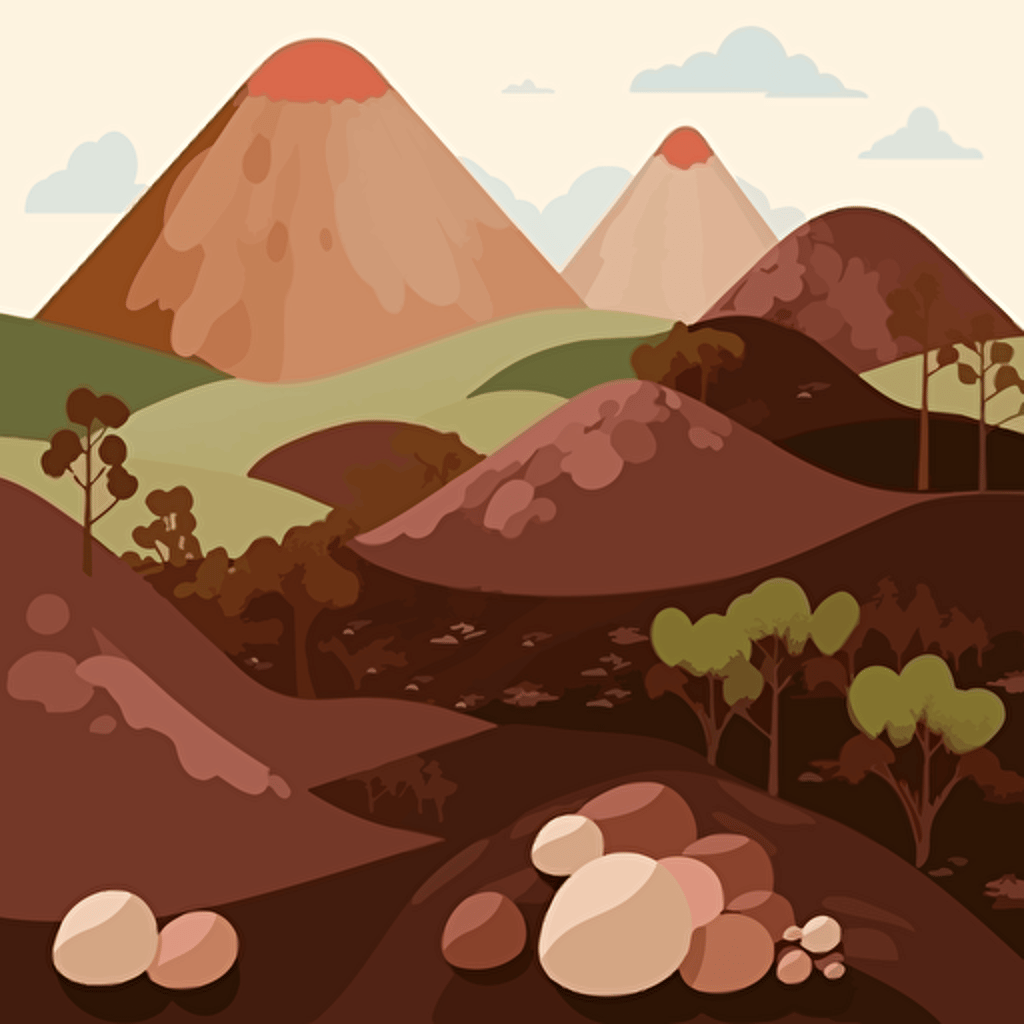 2d illustration of chocolate hills in the Philippines, vector style