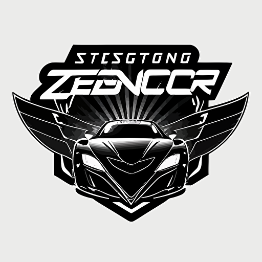 vectorize street racing logo in black and white