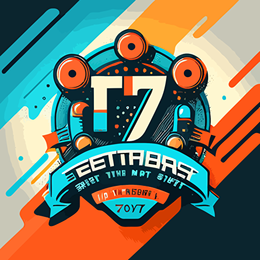 vector illustration for 7th Year Anniversary tech company, simple colors, logo