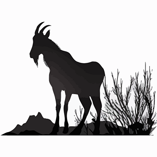 a vector silhouette of a goat, black on a plain white background