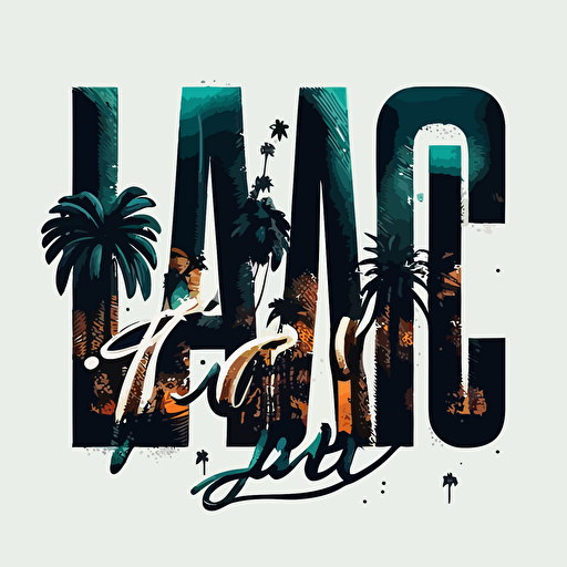Create a simple L.A. in the most iconic font and make it so the letters are a solid structure and vector image good for easy application to design merch