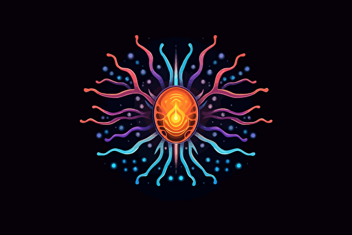 an Artificial intelligence company logo made of two brain neuron , 2d, vector