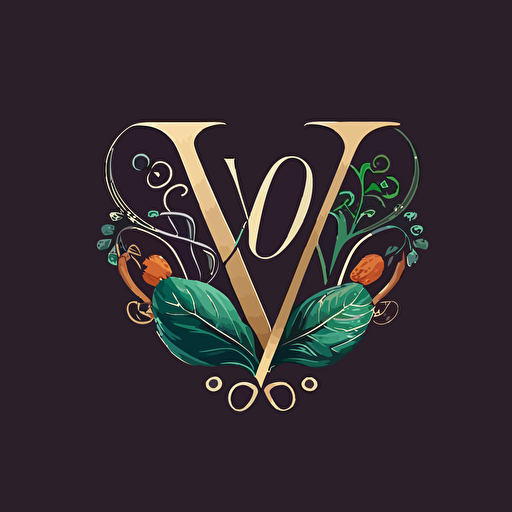 an elegant monogram, Sans Serif, vector logo, symbolizing nutrition, work outs and healthy foods –v 5