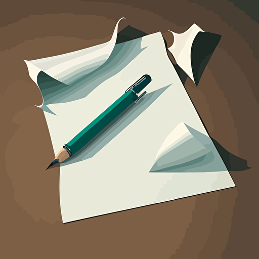 vector image of a paper with a pen next to it