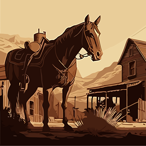 vector, drawing, horse, stable, city, usa, western, 1900