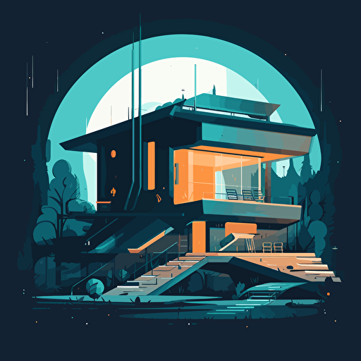 A vector of a futuristic house, svg