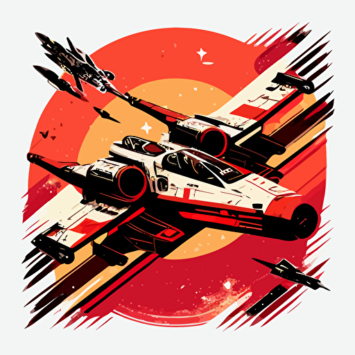 a vector design of a star wars fighter jet trying to stay on target