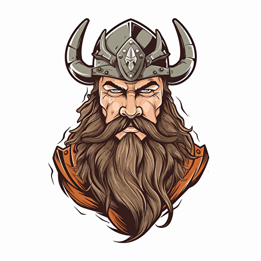 bearded warrior vector design, white background