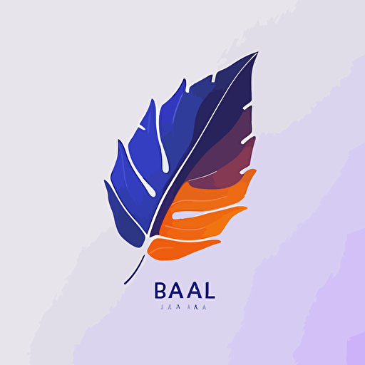 simple minimal logo of digitalized leaf, flat vector logo, blue purple orange gradient, simple minimal, style of Paul Rand