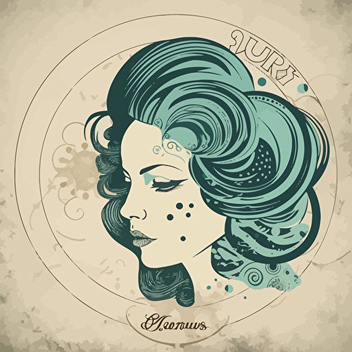 create a retro aquarius zodiac sign, vector ,white clipart