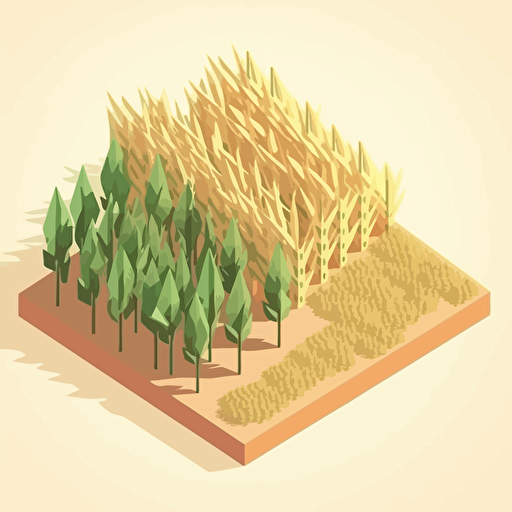 corn field. isometric view. minimal vector illustration.
