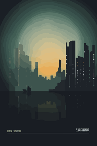 minimalist poster from science fiction movie blade runner, vector,