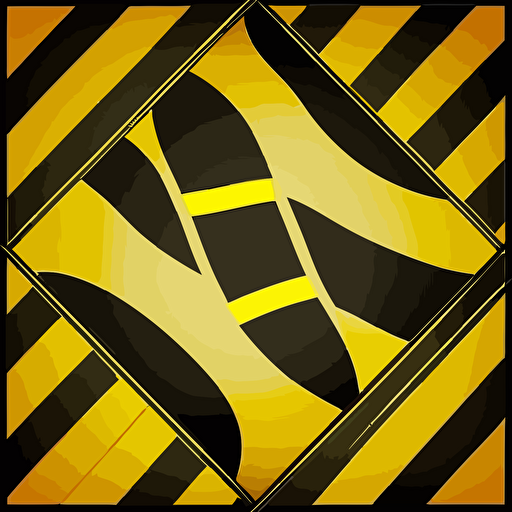 a squared flag, yellow and black colors, vector style, simpel style