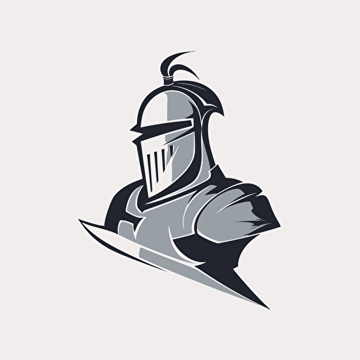 a simple beautiful modern logo of a knight, vector, white backround