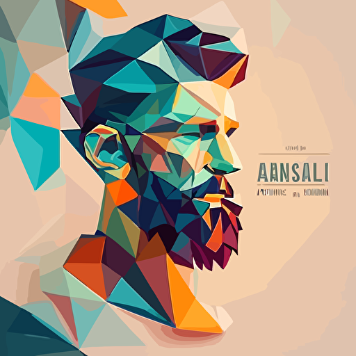 vector art, low poly style, logo for a AI related newsletter