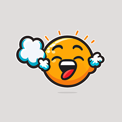 a sports mascot logo of a smiling emoji blowing kisses, simple, vector