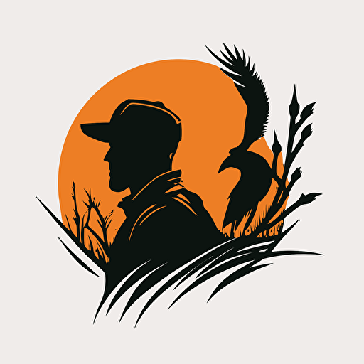 logo of a hunter, simple, minimalistic, flat vector