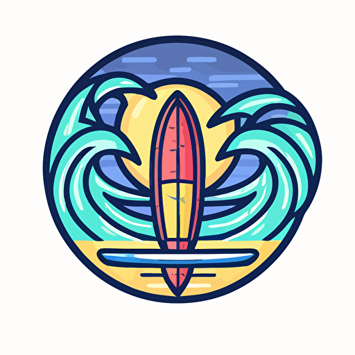 sup board logo design, Illustration, digital art with a flat, vector style,