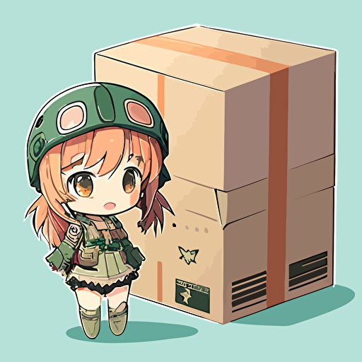 small amazon package, vector, anime, 2D, no text