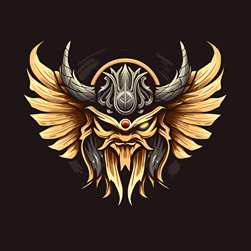 vector logo viking helmet with winged warrior wings