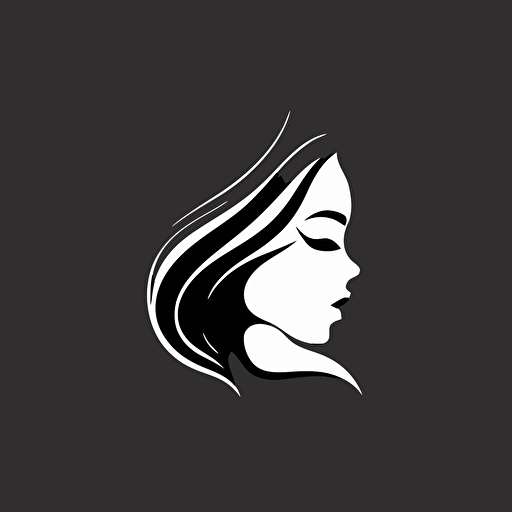iconic logo, beauty, minimalist, black vector on white background