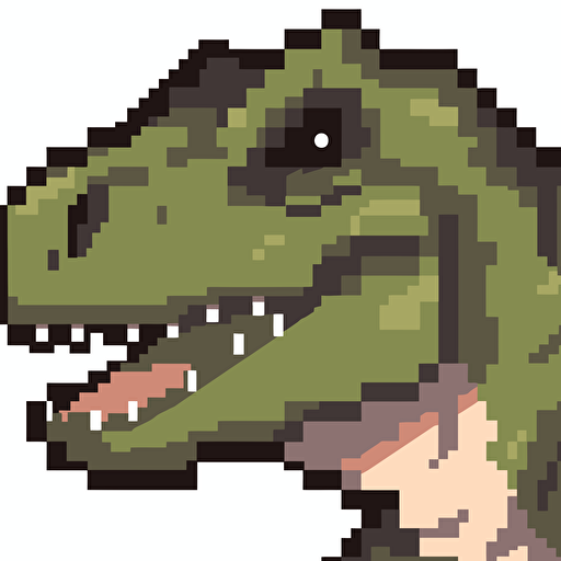 Tiled t-rex smiling head, flat, vector, no background
