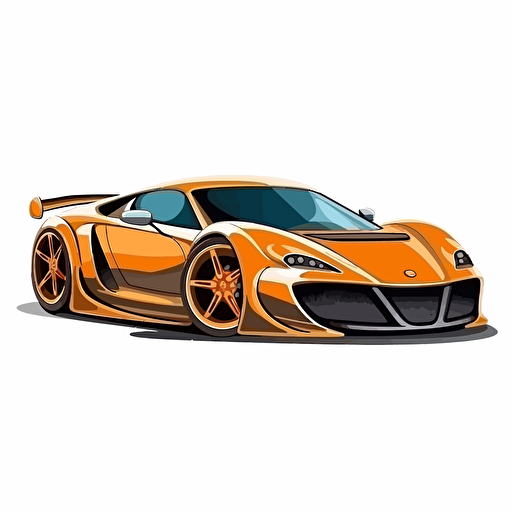 cartoon exotic car, vector art, white background