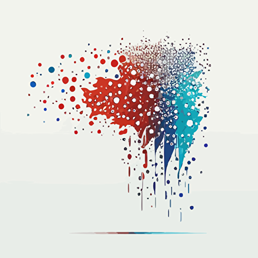 logo, web particles, flat, vector, white background