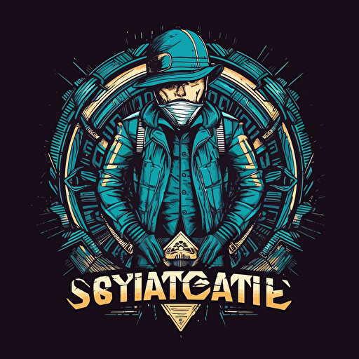 a vector based logo with the word syndicate.art