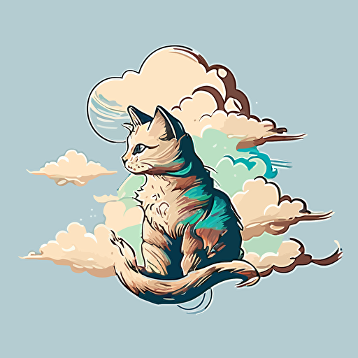 design a logo, vector, cat, cloud