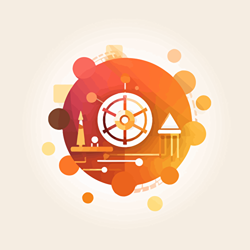 simple vector logo, AI platform and infrastructure related, warm colors, with background, no text