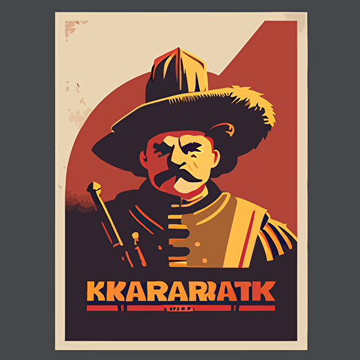 rembrandt the nightwatch in soviet propaganda poster style, vector art, minimalistic