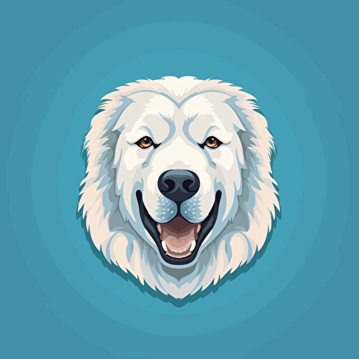 A vector logo of a great pyrenees, very simple, memorable, sincere, honest, wholesome, down-to-earth