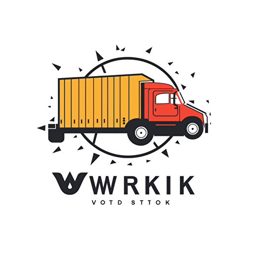 logistics and tech company logo named "WRK" , vector logo, modern