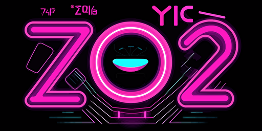 y2k kpop futuristic modern style lettering, flat color vector clean, pink on black