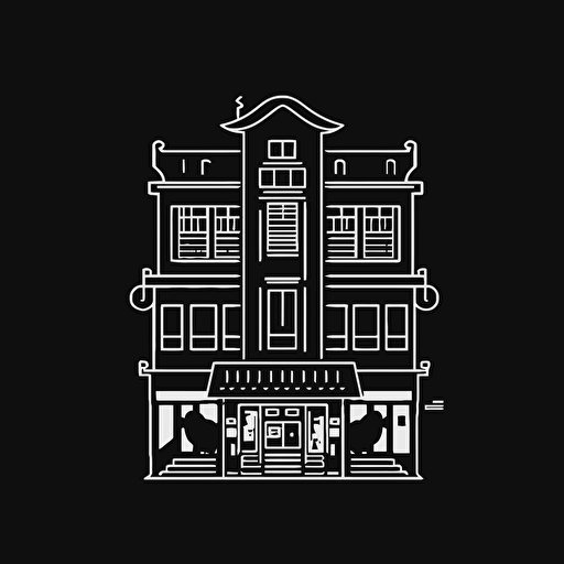 commercial shophouse logo minimalistic, vector, taiwan style
