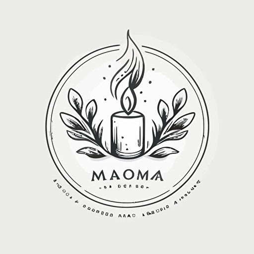 clean, minimalist, emblem for an aroma candle business, vector logo, white background