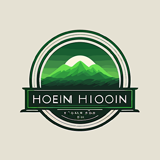 design a simple flat logo for company named Green Horizon, minimum details, vector, use just green line, no color fill.