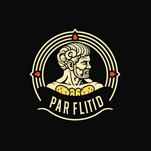 Retro iconic logo of a mind full of protein, fat, and carbs, white vector, on black backgroung