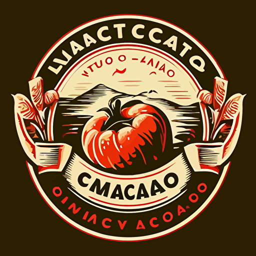 vector logo tomato company with vulcano call Lavarazza