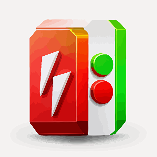 logo, vectorial, vitamin, battery, red to green, material design, white background
