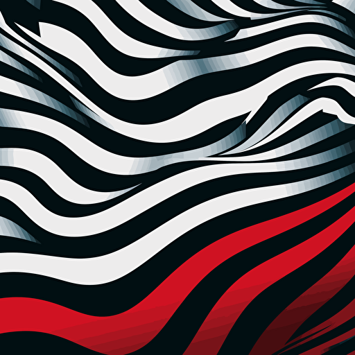 striped flage waving in the wind, vector art